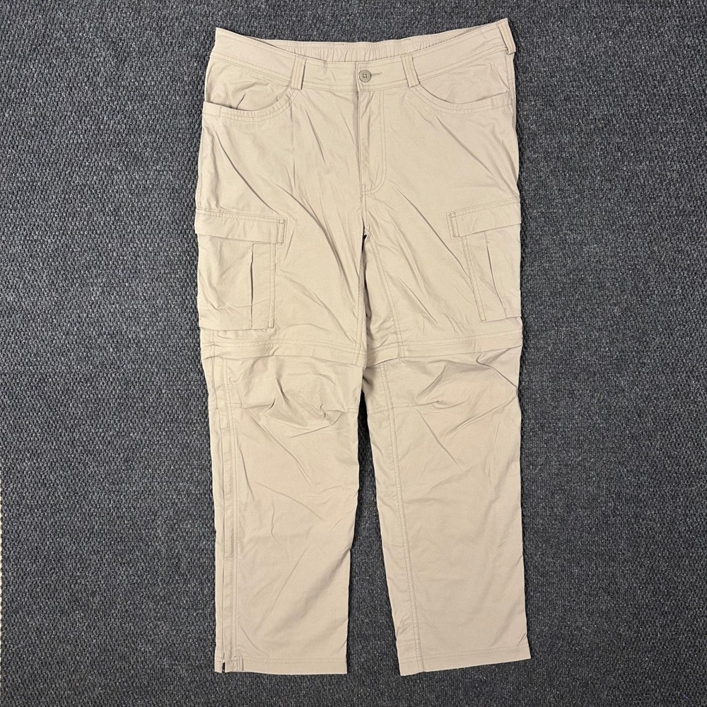 REI Co-op Convertible Cargo Pants Mens 36x30 Tan Zip Off Hiking Outdoor